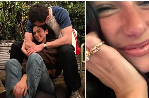 Dua Lipa Flaunts Diamond Ring in Cozy Pic with Callum Turner